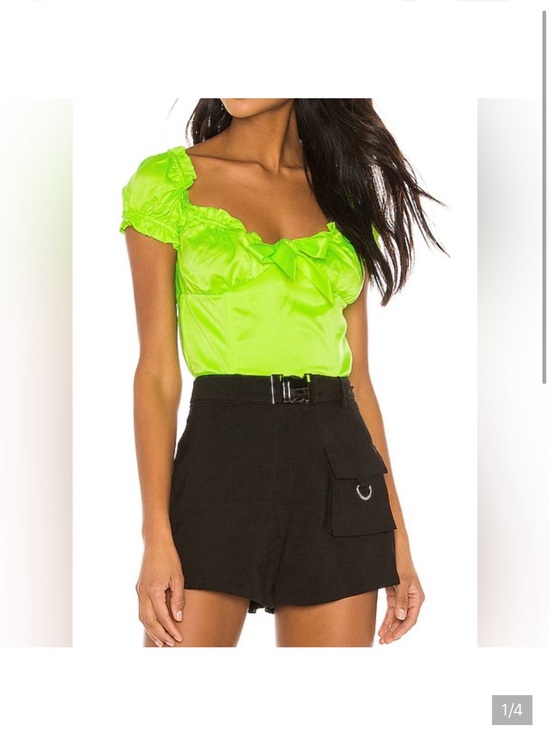 I.AM.GIA Tops - I.AM.GIA Naomi Top Neon Green Ruffle Trim Bustier Top